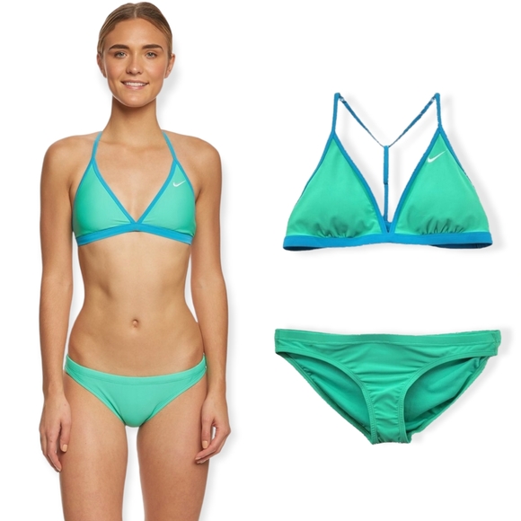 Nike Other - NIKE Swim Solid T-Back Swim Training Bikini Set Women's XL
